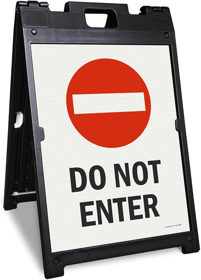 SmartSign 24" x 18" Do Not Enter Sidewalk Sign Kit, Two-Sided A-Frame, USA Made by SmartSign