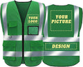 BeautyWill Custom Safety Vest Logo Class 2 High Visibility Reflevtive Vest by BeautyWill