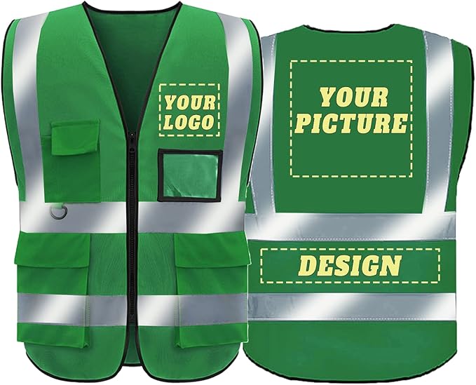 BeautyWill Custom Safety Vest Logo Class 2 High Visibility Reflevtive Vest by BeautyWill
