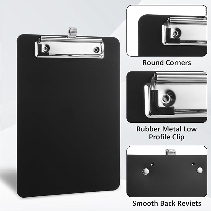20 Pack Mini Clipboards, 6 x 9 Inch Small Clipboards Pocket Clipboard, Plastic - Image 3