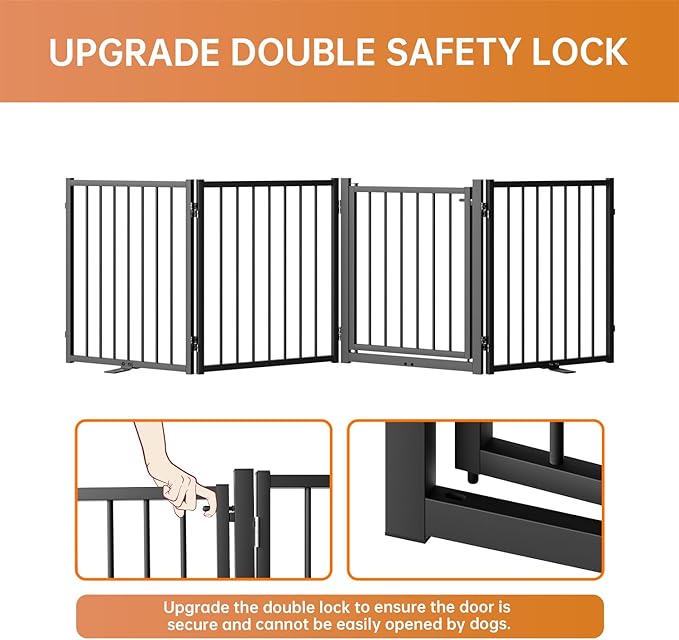 Full Metal Freestanding Dog Gate - Image 4