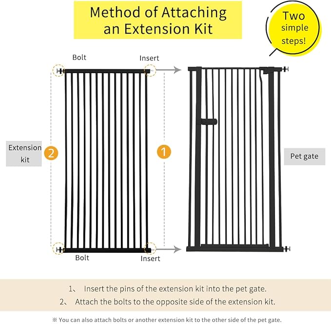 Lumizone Extra Tall Cat Gate Extension Kit 55.12" High Pressure Mounted 2025 - Image 2