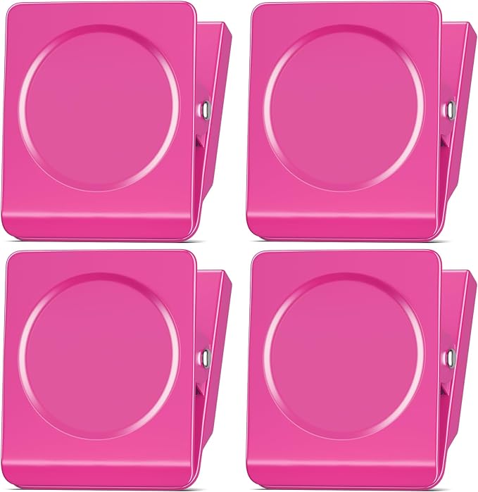FINDMAG Pink Magnetic Clips, 2.2inch Heavy Duty, Magnetic Christmas Light Clips by FINDMAG
