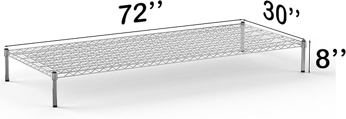 30''W x 72''L x 8''H Chrome Plated Wire Dunnage Rack | Off The Floor Storage - Image 3