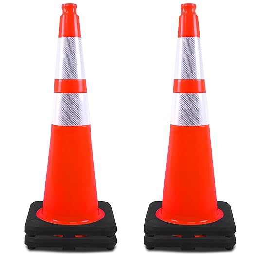 OrangeStar 4 Pack 28" Orange Traffic Cones, PVC Parking Construction Safety by OrangeStar