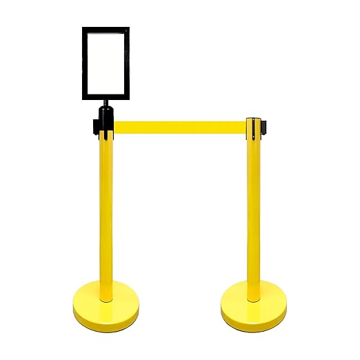VIP Crowd Control Retractable Belt Stanchion Queue Safety Barrier Set - Image 4