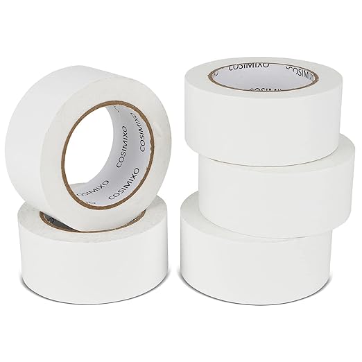 COSIMIXO 5-Pack White Heavy Duty Duct Tape, 2 inches x 30 Yards, No Residue by COSIMIXO