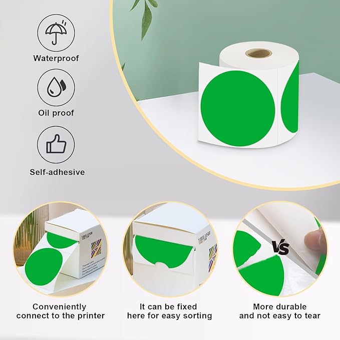 3 x 3Inch Round Color Coding Labels Circle Thermal Labels Printable Waterproof - Image 4