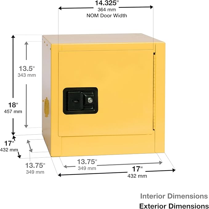 Eagle American Made 2 Gallon F﻿lammable Liquid Storage Cabinet, Manual-Close - Image 2