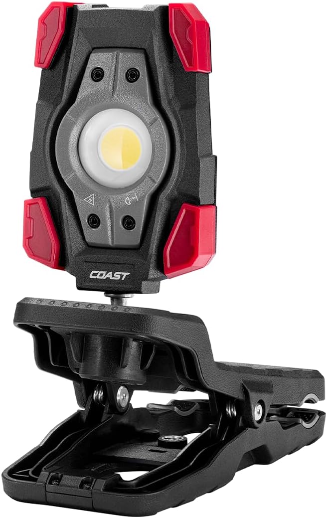 Coast CL10R 1000 Lumen Rechargeable Dual Power Rotating LED Magnetic Clamp Light by Coast