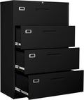 4 Drawer Filing Cabinet with Lock Metal Lateral File Cabinet Office Home Steel by BYNSOE