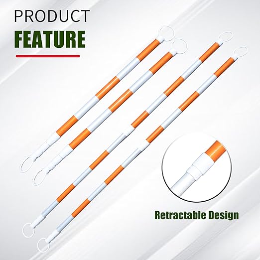 BESEA 8pack Traffic Cone Bar 4 to 9FT Retractable Bars Perfect - Image 2