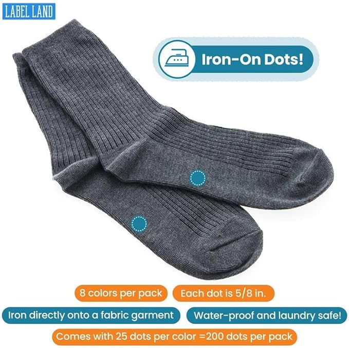 Color Coded Iron On Dot Labels - Image 3