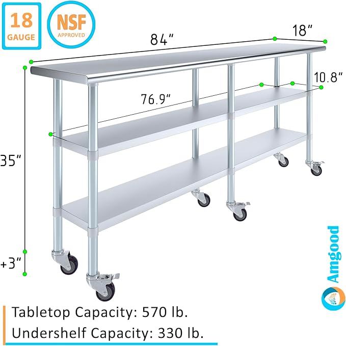AmGood Stainless Steel Work Table - Image 3