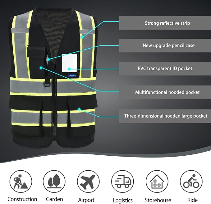 AYKRM Custom Logo Personalised Printed High Visibility Reflective 2 two tone - Image 5