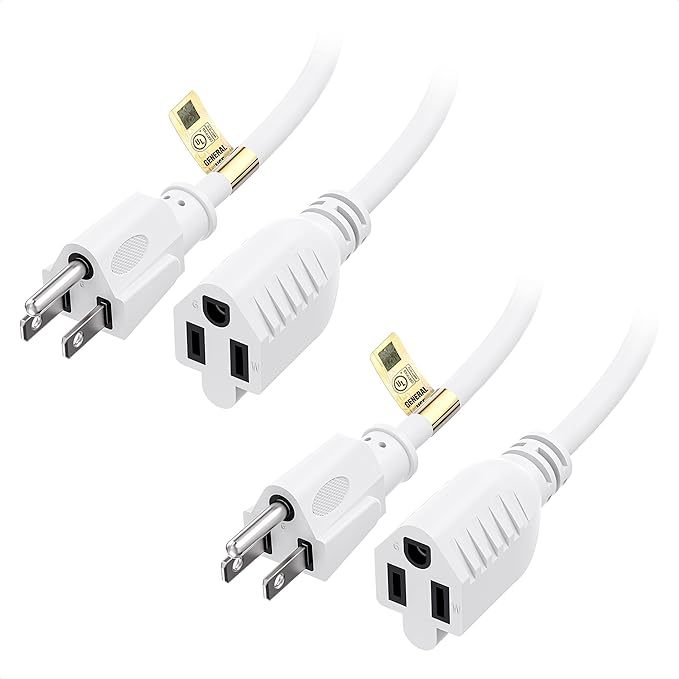 Cable Matters 2-Pack 16 AWG Heavy Duty 13A Power Extension Cord - 10ft by CableMatters