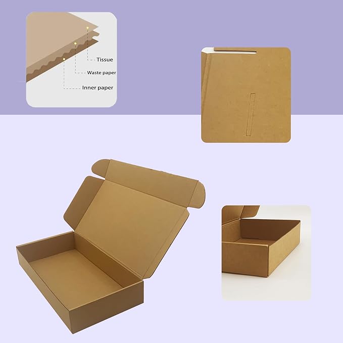 12x6x2 inches Shipping Boxes Bulk 25 Pack Brown, Corrugated Cardboard Box - Image 4