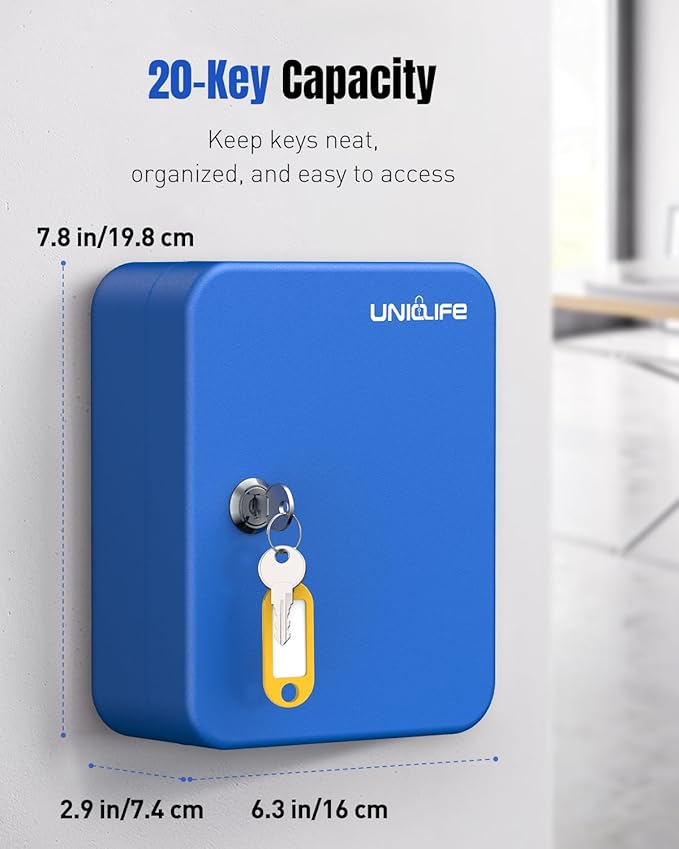 Uniclife 20 Keys Key Lock Box, Wall Mount Key Box, Lock Box - Image 2