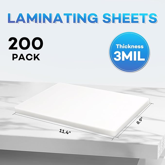 200 Pack Laminating Sheets, 3 mil, 8.9" x 11.4" Thermal Laminating Pouches - Image 2