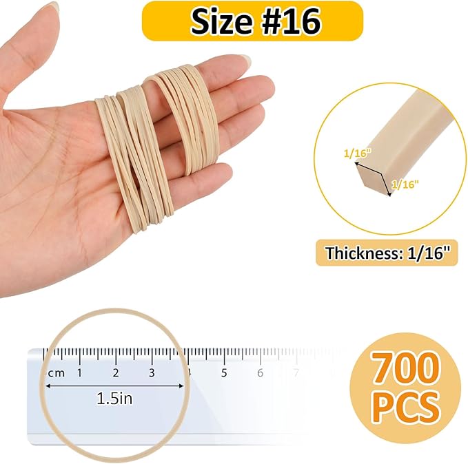 700 Pcs Rubber Bands, Size #16 Reusable Elastic Rubber Band - Image 2