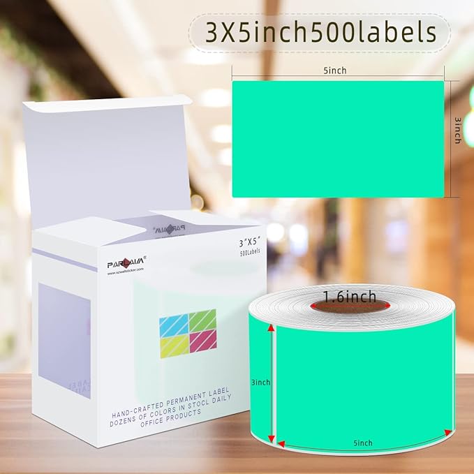 PARLAIM 5" x 3" Rectangle Color Coding Labels, 500 per Inventory Labels Color - Image 3