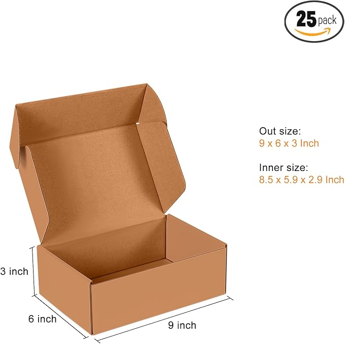 9x6x3 inch Small Shipping Boxes Set of 25 - Image 4
