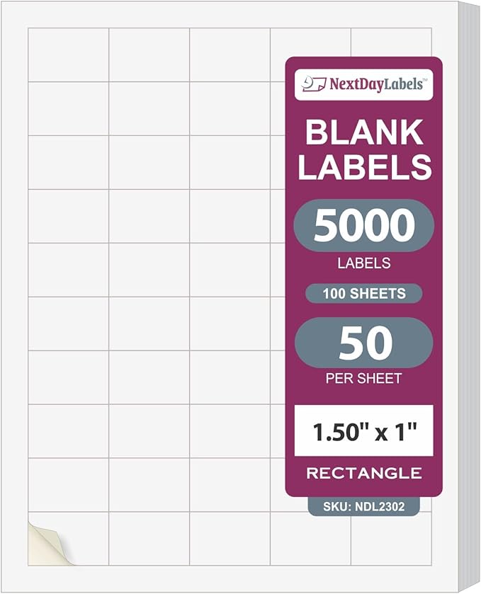 NextDayLabels – 1.5" x 1" Rectangular Sticker Labels by NextDayLabels