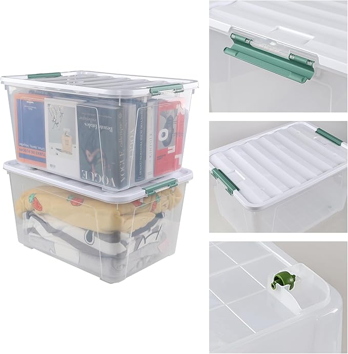 4 Packs Large 80 L Plastic Storage Bins - Image 3