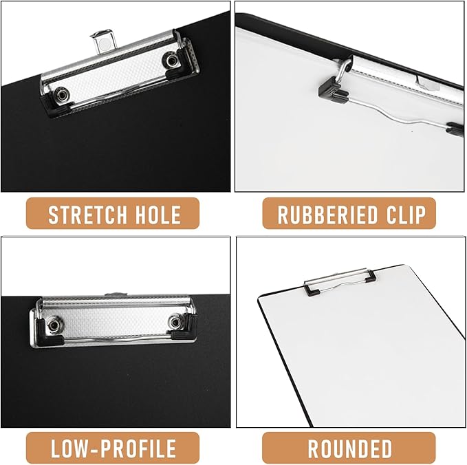 MIVIDE 30 Pack Black Clipboards, Plastic Office Clipboard 12 x 8.7 Inch Letter - Image 3