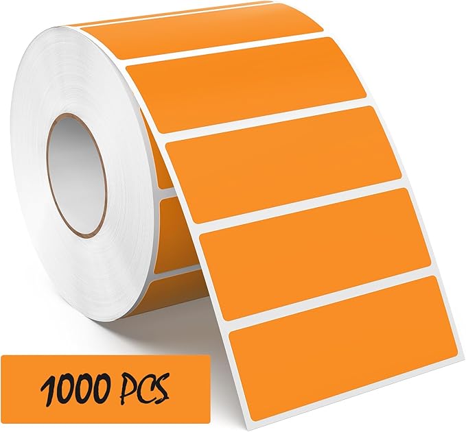 3 × 1 Inches Orange Rectangle Color Coding Labels 1000 PCS, Self-Adhesive by Meitaat