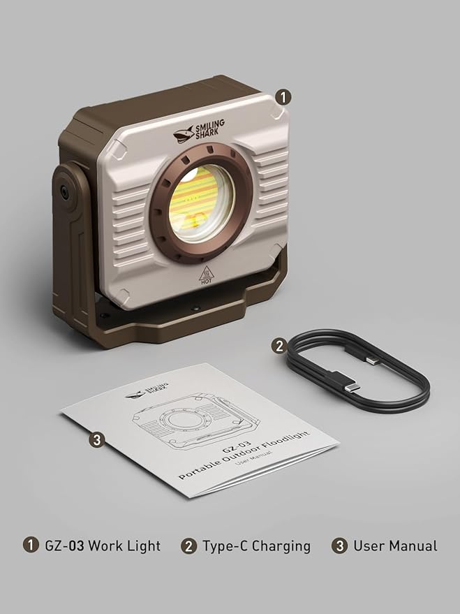 Smiling Shark Portable Working Lights, 5000mAh Rechargeable LED Work Light - Image 7