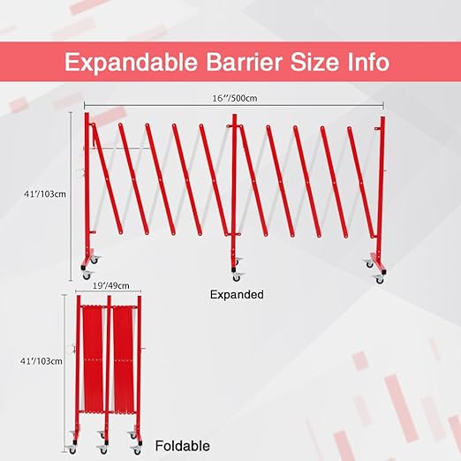 GYMTIME Industrial Expandable Metal Barricade, 16 Feet, Easily Assembled Safety - Image 4