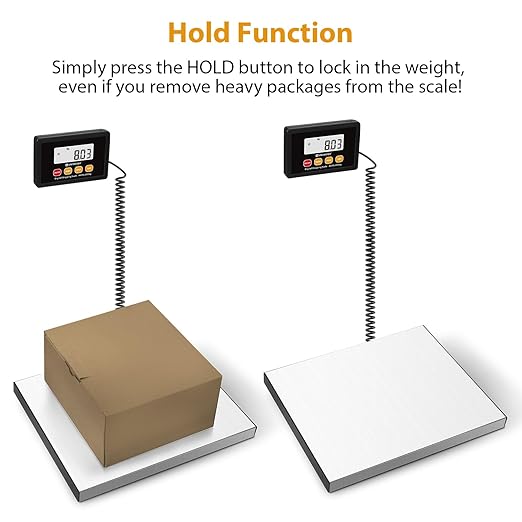 Digital Postal Scale, 440lb x 10g Accuracy Shipping Scale, Stainless Steel - Image 4