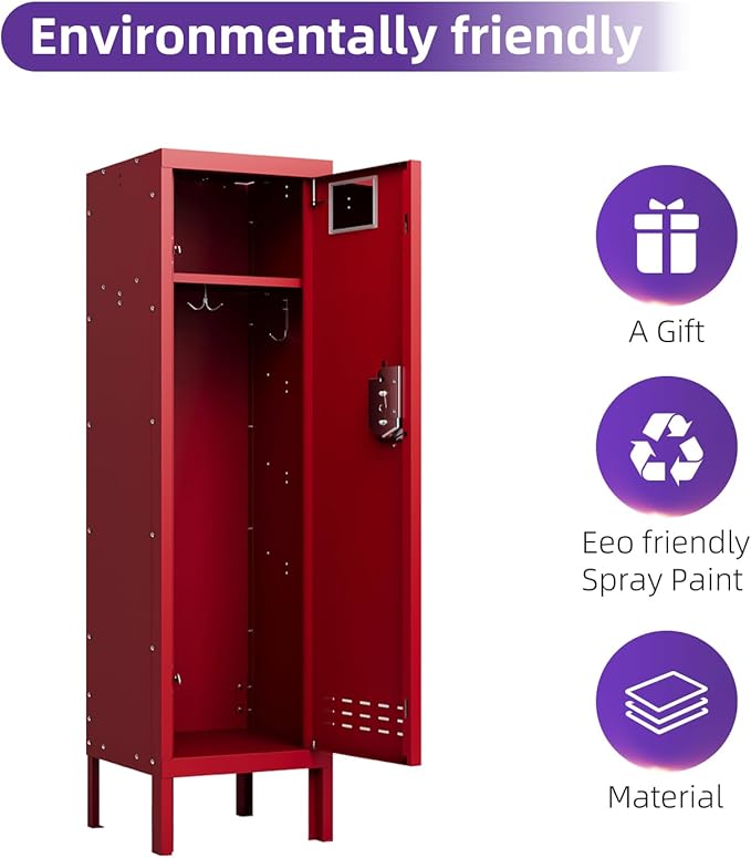 Metal Cabinet Home Office Storage, Lockable Steel Locker - Image 6