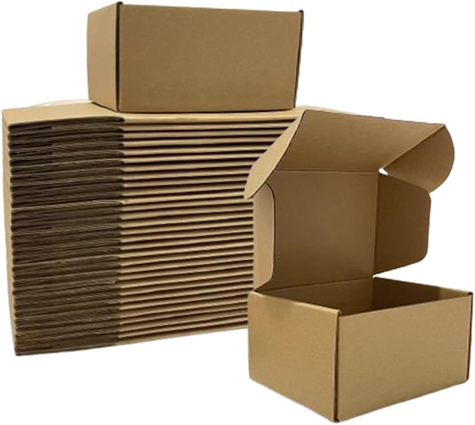 50 Pack 6x4x3 Inches Brown Corrugated Mailer Boxes -Corrugated Cardboard - Image 8