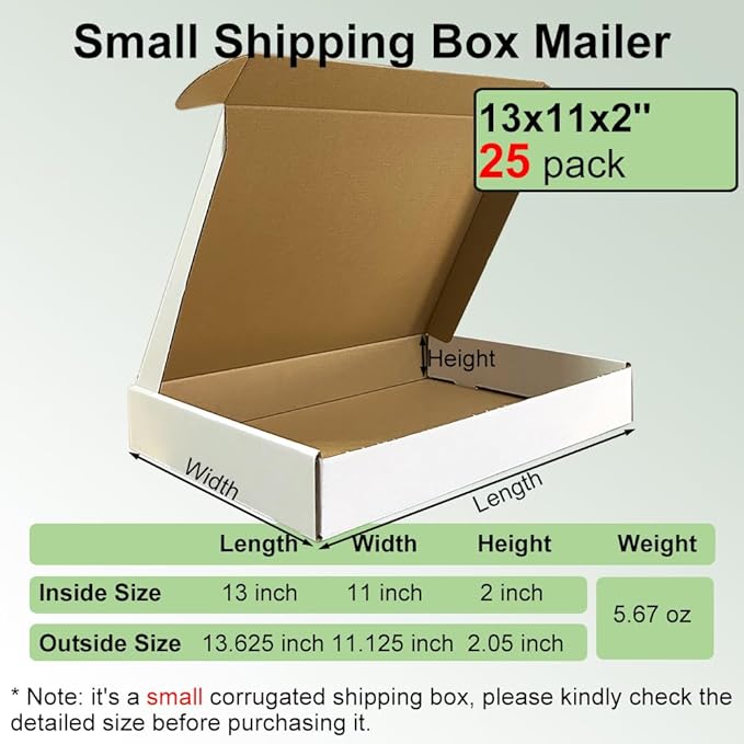 13x11x2'' Shipping Boxes 25 Pack - Image 2
