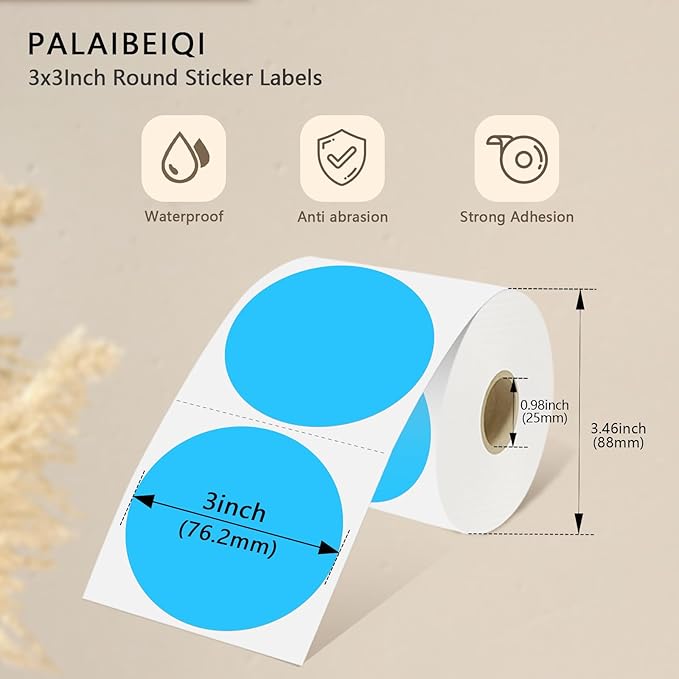 3 X 3 Inch Round Thermal Labels Circle Color Coding Labels Printable Waterproof - Image 3