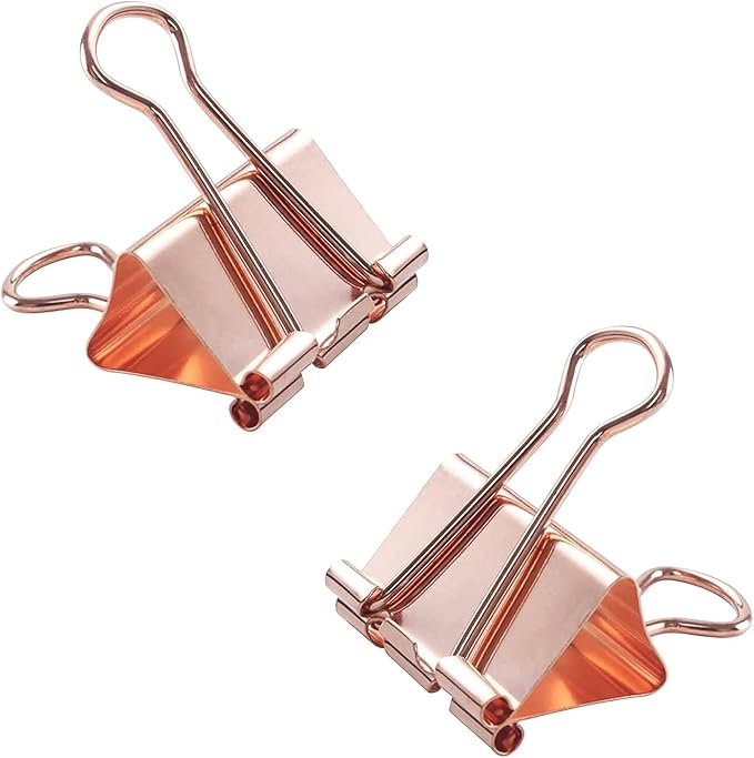 Large Rose Gold Binder Clips 1.6 inch 24 pcs, Capacity 0.66 Inch 41 mm fold - Image 4