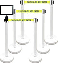 Retractable Stanchion, 6 SPECIALTY Posts + Signframe by VIP+Crowd+Control