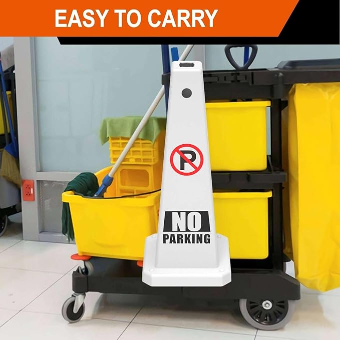 No Parking Sign, 26.4-Inch Traffic Safety Cone, High-Visibility, Weatherproof - Image 6