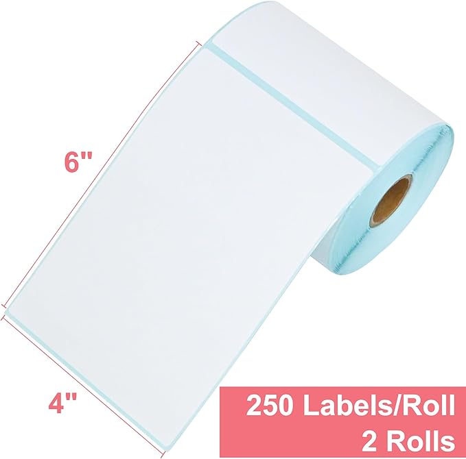 L LIKED 500 PCS 4"x6" Thermal Shipping Labels -250 Labels/Roll, Direct Thermal - Image 2