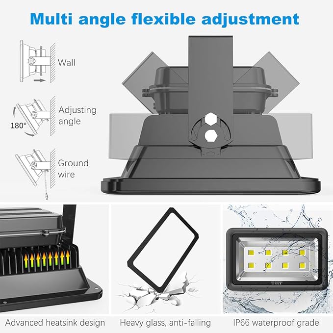 400W Outdoor LED Flood Light, 40000LM Super Bright, IP66 Waterproof, 6000K - Image 5