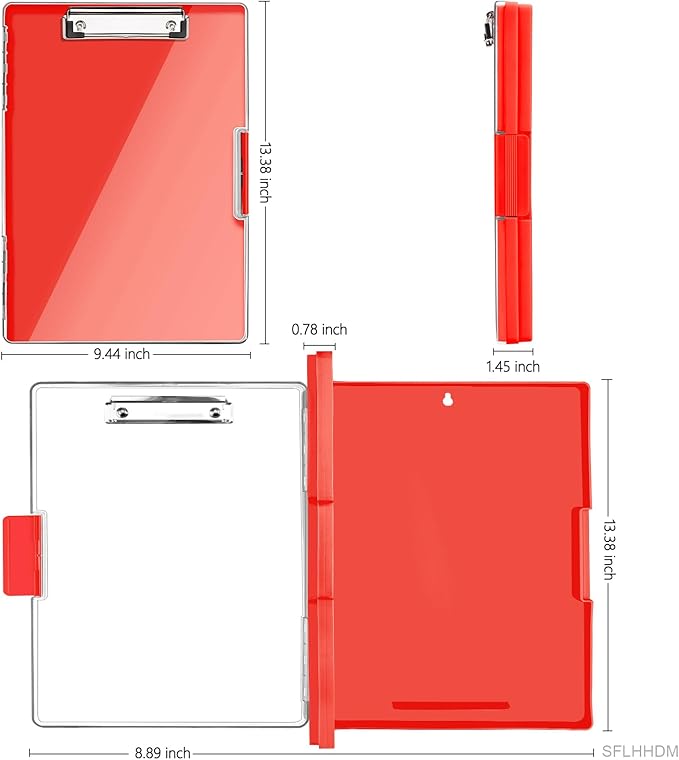 Clipboard with Storage, Heavy Duty Clip Boards 8.5x11 with 2 Storage Case - Image 2