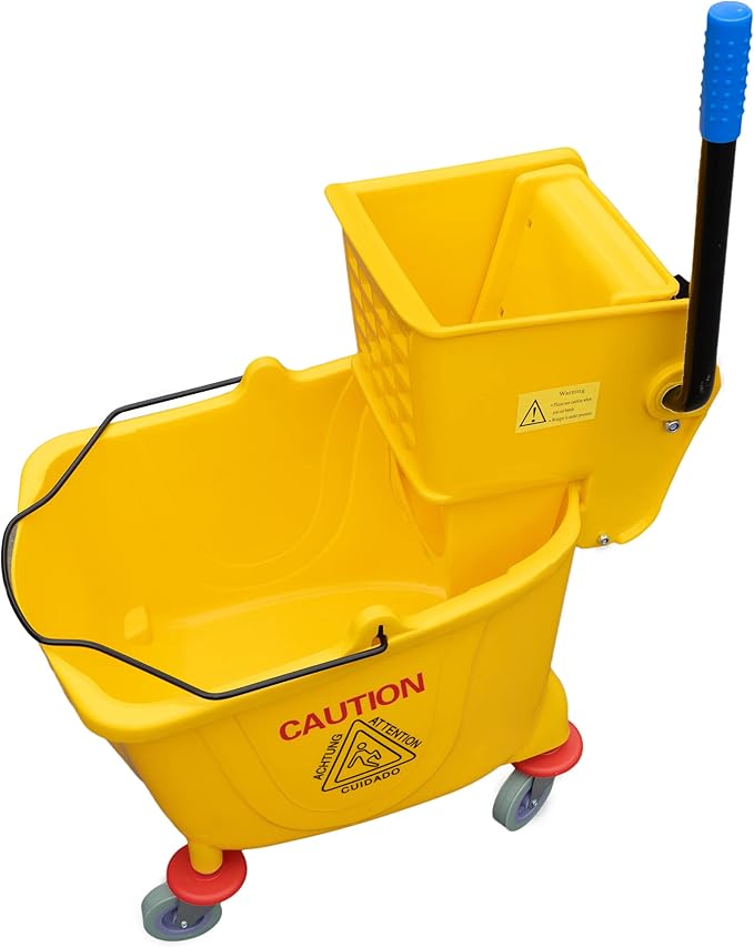 Matthew Cleaning 34 Quart Commercial Mop Bucket INCL.Wet String Mop - Image 6