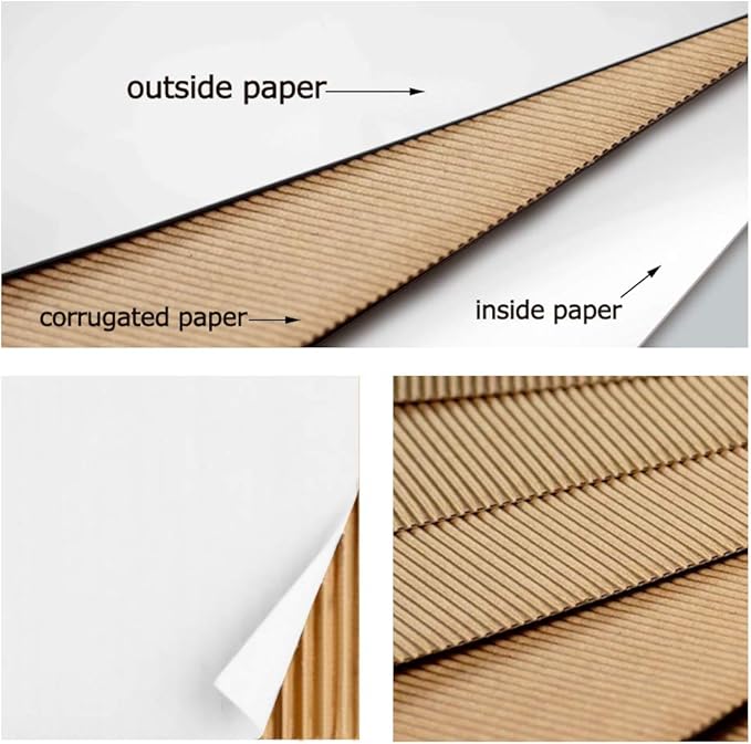 PETAFLOP Shipping Boxes 4x4x4 White Cardboard Box Kraft Corrugated Small - Image 4