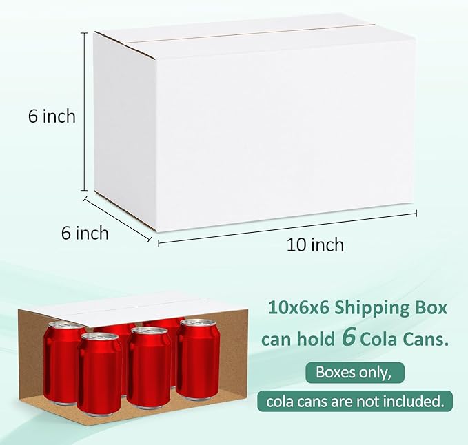 Eupako 10x6x6-Small-Shipping-Boxes-30-Pack-White-Corrugated-Box-Mailers - Image 2