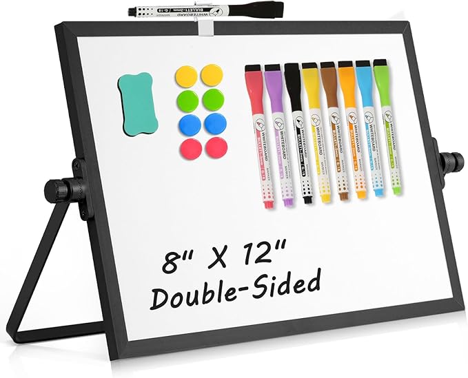 Dry Erase Magnetic White Board, Portable Small Whiteboard Set by AMUSIGHT