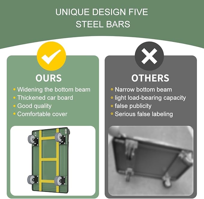 WUD Push Cart, Folding Mobile Platform Trolley, Thickened and Reinforced - Image 2