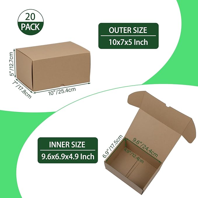 10x7x5 Inches Shipping Boxes Set of 20 - Image 2