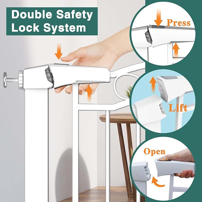 Fairy Baby 29.5"-40.5" Extra Wide Baby Gate, Metal Child Safety Gate - Image 3